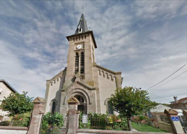 Vue sur l'église Saint-Pierre - Moncel-sur-Seille (54280) - Meurthe-et-Moselle