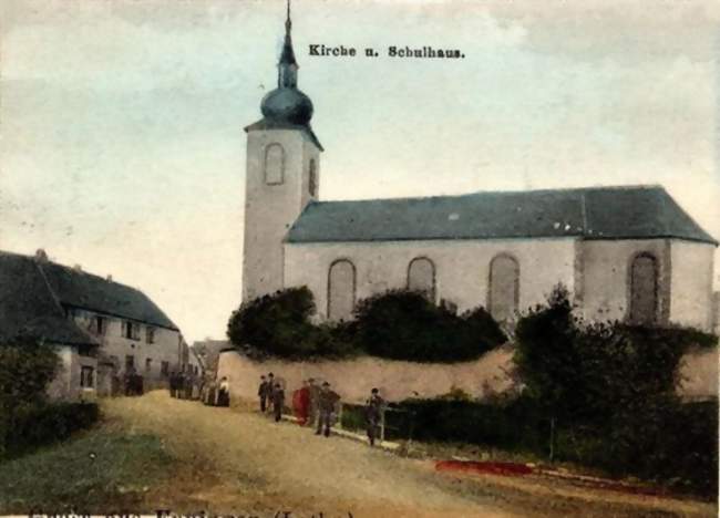 L'église et l'école en 1909 - Epping (57720) - Moselle