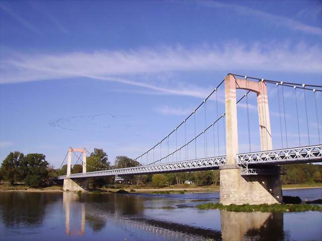 Pont suspendu franchissant la Loire et vol de grues - Cosne-Cours-sur-Loire (58200) - Nièvre