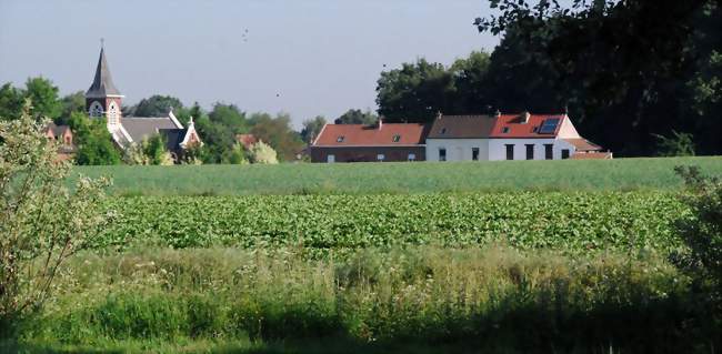 Le village d'Escobecques depuis la route d'Aubers - Escobecques (59320) - Nord