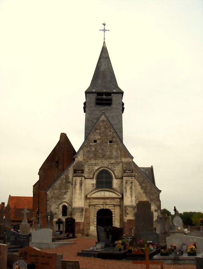 LEglise Saint Pierre de Tourmignies à lentrée du village en venant de la petite route dAttiches - Tourmignies (59551) - Nord