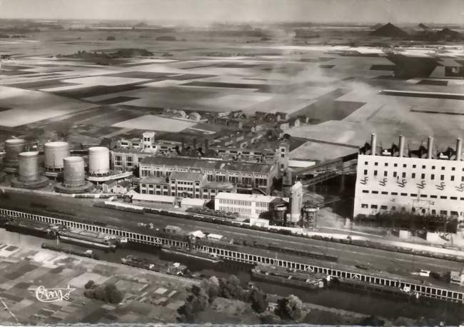 Harnes - Vue aérienne de la centrale et du rivage en 1920 - Harnes (62440) - Pas-de-Calais