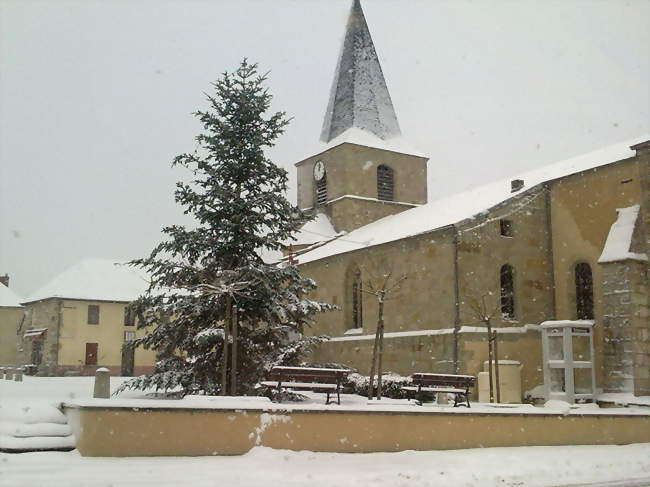 Le bourg d'Espinasse sous la neige - Espinasse (63390) - Puy-de-Dôme