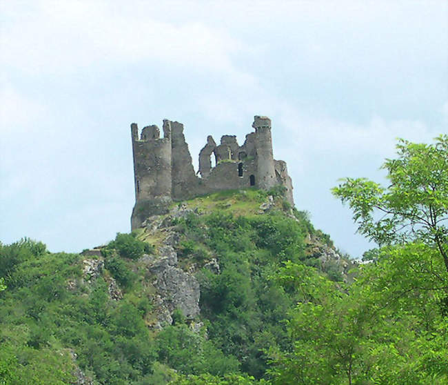 Château-Rocher vu depuis la vallée de la Sioule - Saint-Rémy-de-Blot (63440) - Puy-de-Dôme