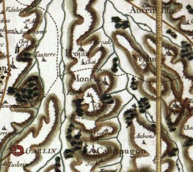 Moncla vers 1770 (carte de Cassini) - Moncla (64330) - Pyrénées-Atlantiques
