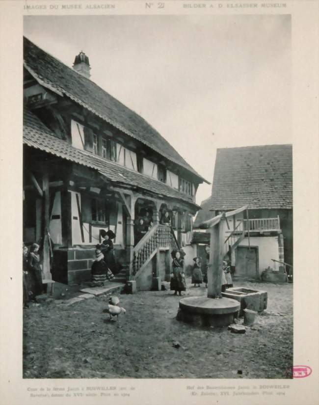 La cour de la ferme Jacob en 1904 - Buswiller (67350) - Bas-Rhin