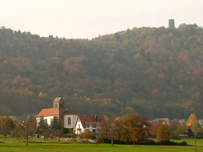 Haegen et le donjon du Grand-Geroldseck en automne - Haegen (67700) - Bas-Rhin