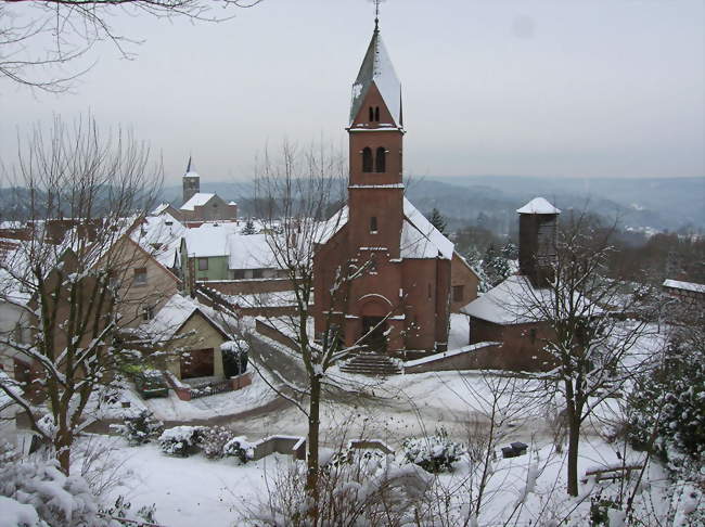 L'église sous la neige - Lichtenberg (67340) - Bas-Rhin