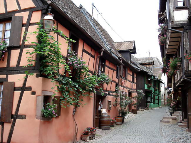Rue des Remparts, une des nombreuses ruelles pittoresques de Riquewihr - Riquewihr (68340) - Haut-Rhin