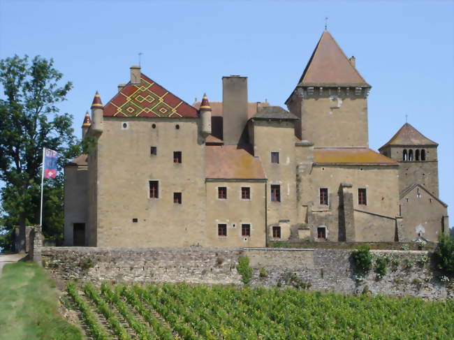 Le château et l'église - Pierreclos (71960) - Saône-et-Loire
