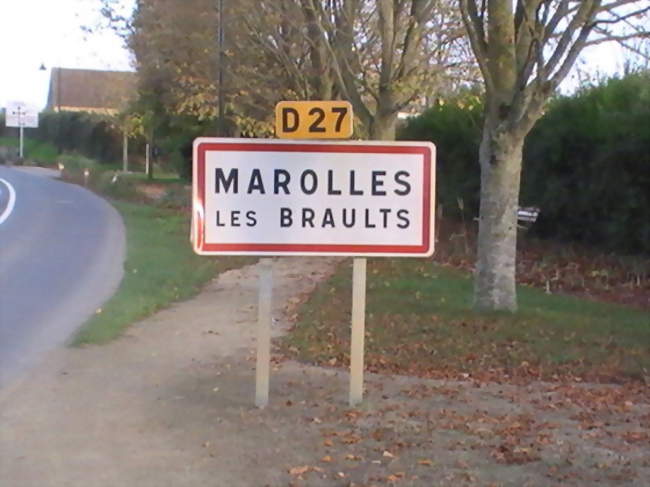 Le panneau sur la route de Dangeul - Marolles-les-Braults (72260) - Sarthe