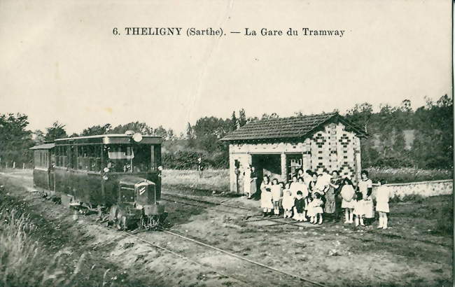 La gare de Théligny, entre 1924 et 1926 - Théligny (72320) - Sarthe