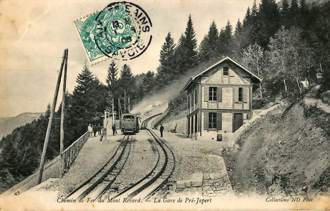 La gare de Pré-Japert, sur le Chemin de fer du Mont-RevardCette ligne de chemin de fer secondaire à crémaillère desservait la commune de 1892 à 1937 - Trévignin (73100) - Savoie