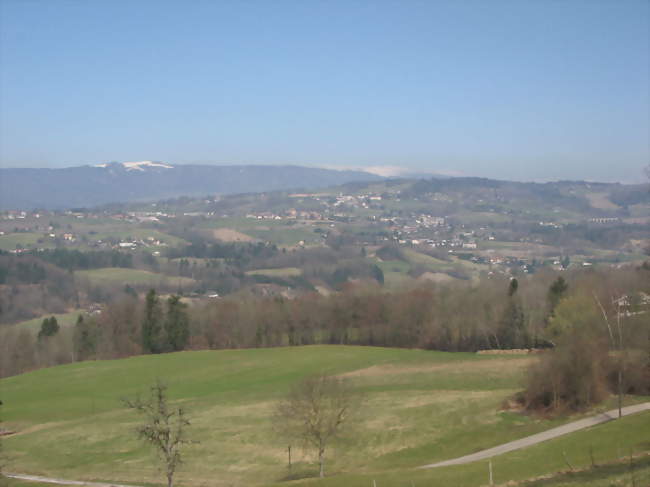 Groisy vue depuis Les Ollières, en arrière-plan, le Mont Salève - Groisy (74570) - Haute-Savoie