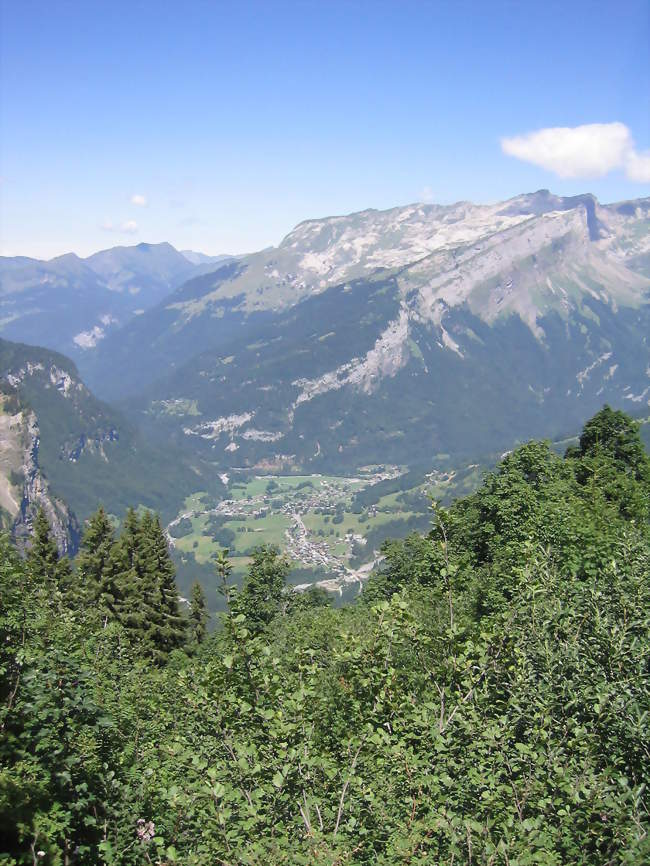 Vue aérienne de Sixt-Fer-à-Cheval depuis le collet d'Anterne - Sixt-Fer-à-Cheval (74740) - Haute-Savoie