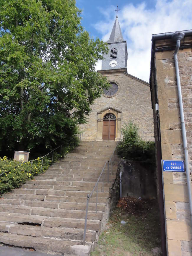 Église et escalier d'accès - Houldizy (08090) - Ardennes