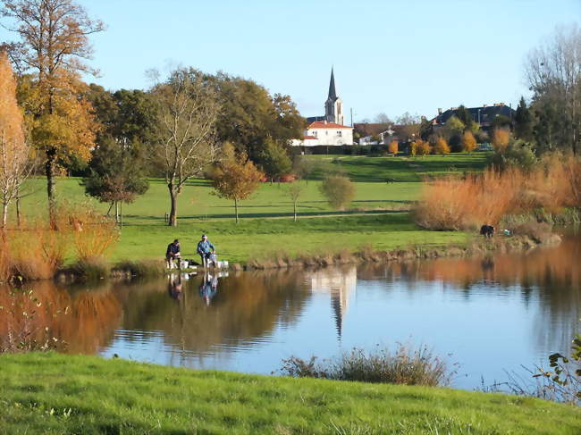 Le parc des Ouches et l'église - Martinet (85150) - Vendée