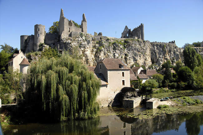 Juché sur un piton rocheux, le château, monument emblématique de la cité - Angles-sur-l'Anglin (86260) - Vienne