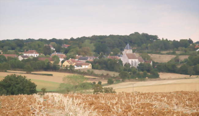 Vue du village depuis le RD 3 - Levis (89520) - Yonne