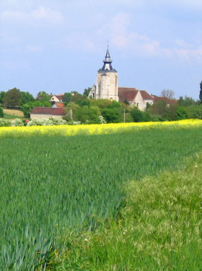 Vue du village et de son église - Poilly-sur-Tholon (89110) - Yonne