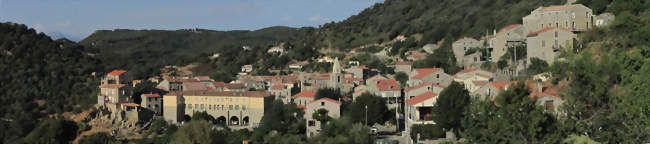 Sollacaro depuis le chemin de Tabio, au sud ouest - Sollacaro (20140) - Corse-du-Sud
