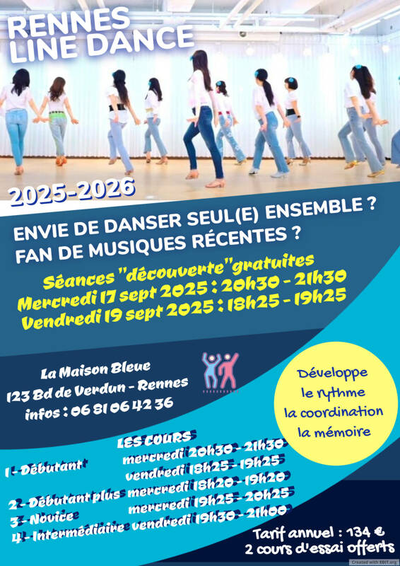 Séance d'initiation gratuite à la « Line Dance »