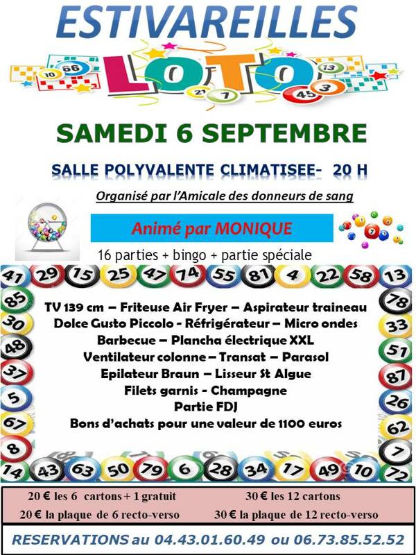 Loto Amicale des Donneurs de Sang Bénévoles