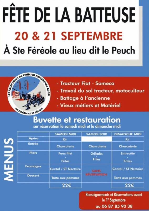 Fête de la batteuse les 20 et 21 septembre 2025 à Sainte-Féréole en Corrèze