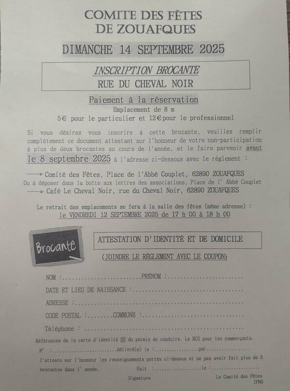 Brocante de Zouafques Dimanche 14 septembre 2025