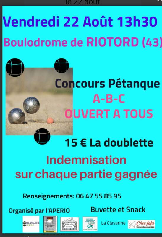 Concours Pétanque Riotord