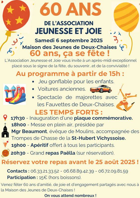 60 ans Jeunesse et Joie Deux-Chaises