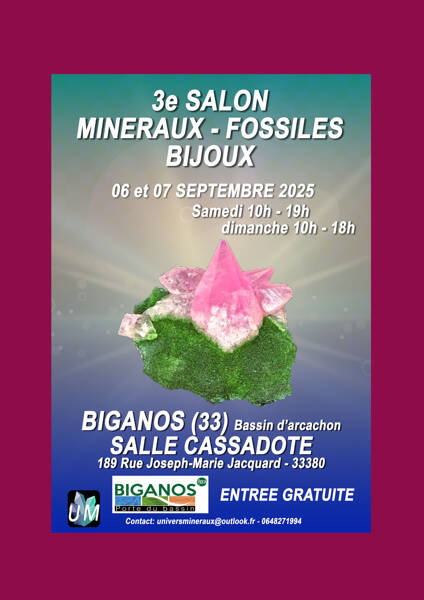 Salon minéraux, fossiles, bijoux de créateur.