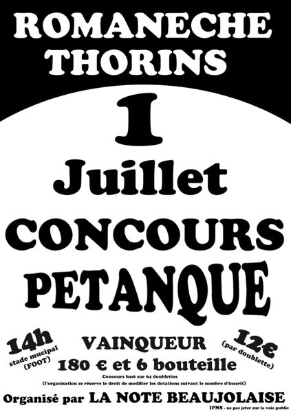 Concours pétanque