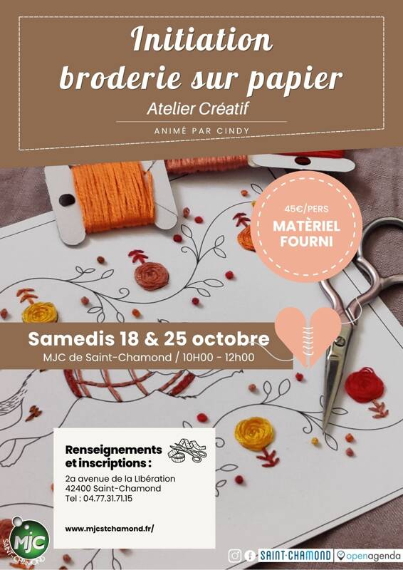 Initiation broderie sur papier