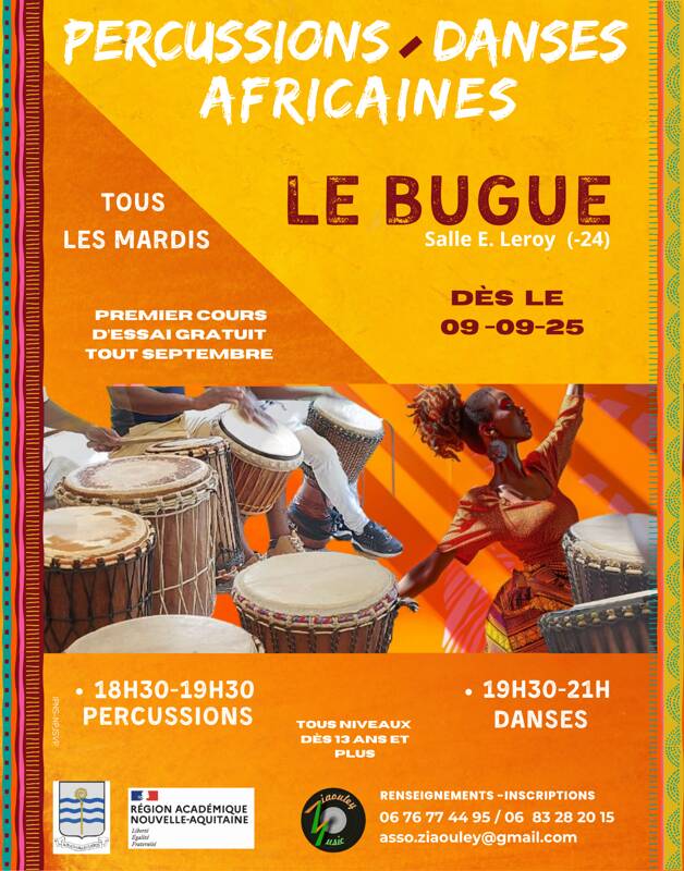 Cours Percussions et Danses Africaines
