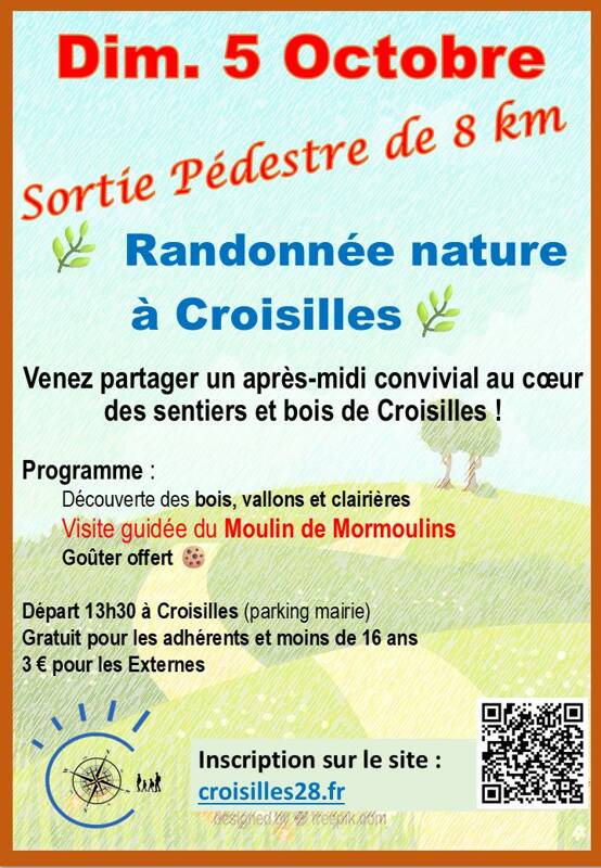 Randonnée nature à Croisilles et visite Moulin de Mormoulins (28210)