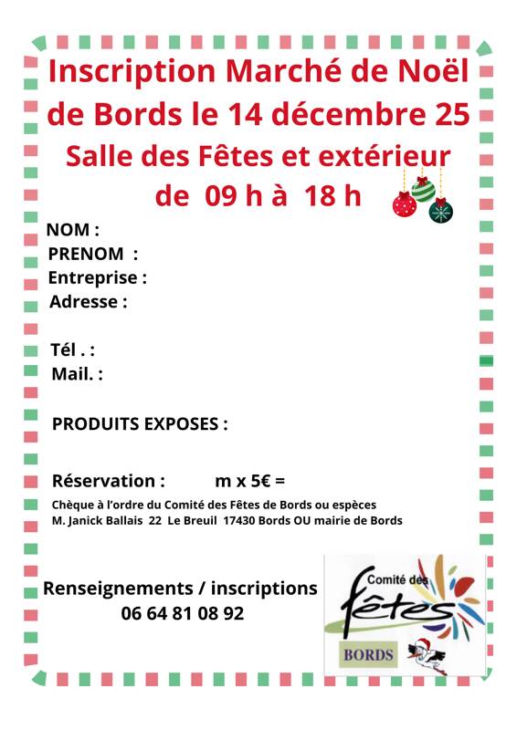 Marché de noël de Bords
