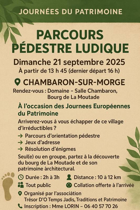 Parcours pédestre ludique - journées du patrimoine