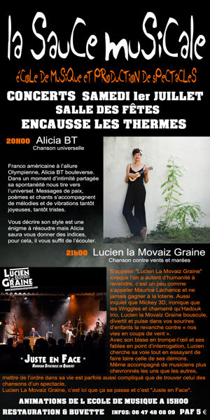 Concert Lucien La Movaiz Graine + Alicia BT