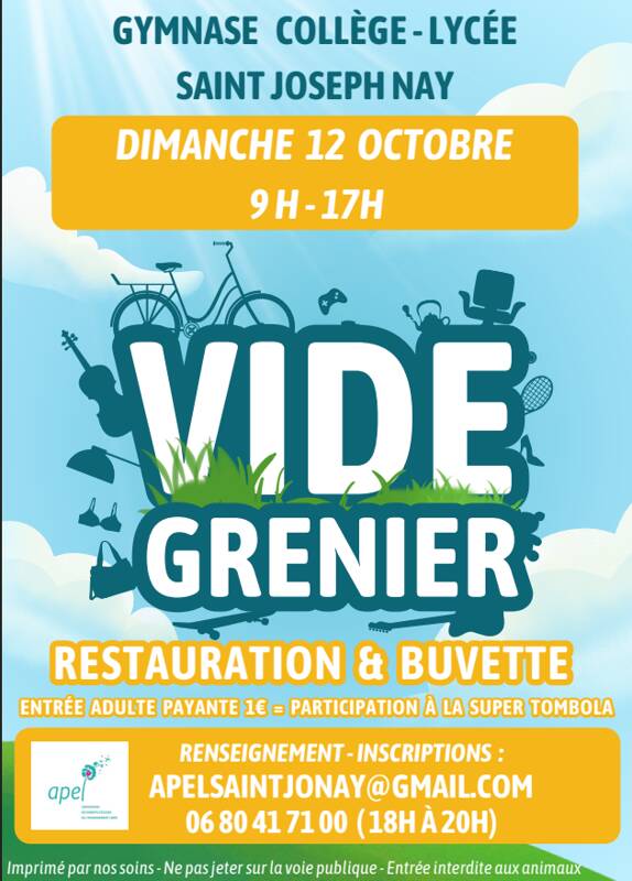 GRAND VIDE GRENIER APEL ST JO NAY