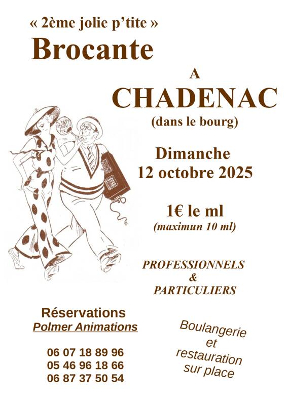 Brocante dans le bourg de Chadenac