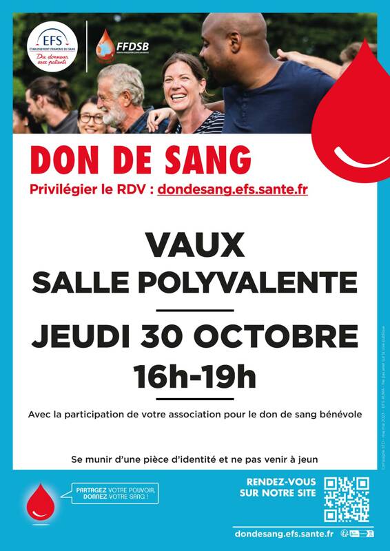 COLLECTE DON DE SANG 30 OCTOBRE 2025
