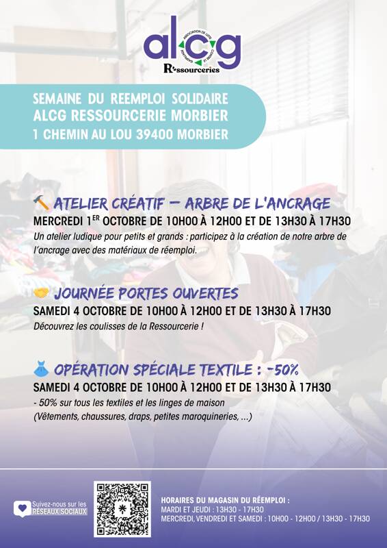 Semaine du réemploi solidaire - ALCG Morbier