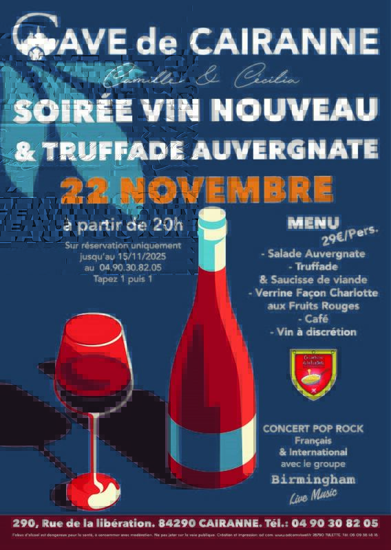 SOIREE VIN NOUVEAU & TRUFFADE AUVERGNATE