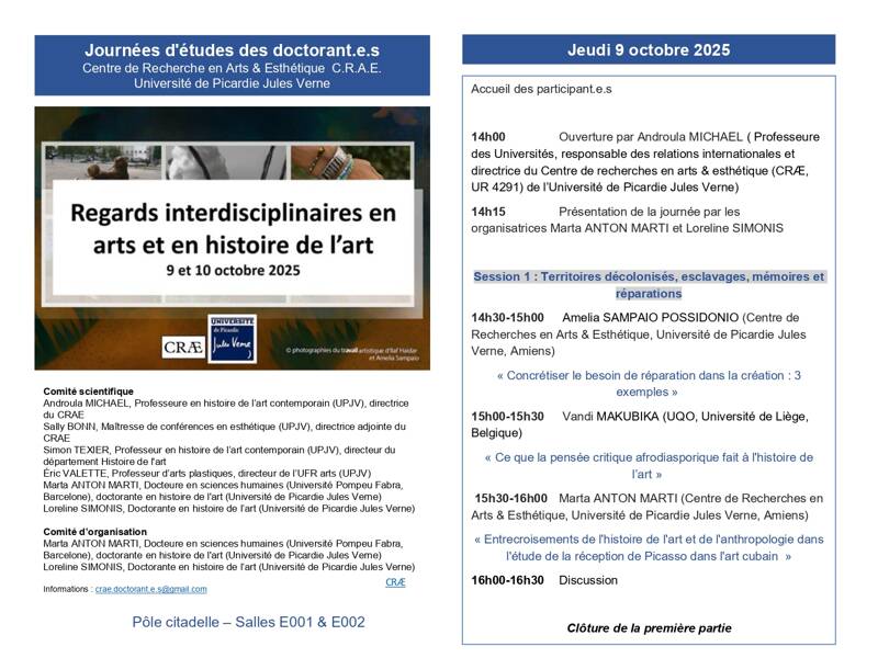 Journée et demi d’étude des doctorantes CRAE/UPJV