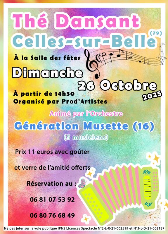 Thé dansant à CELLES SUR BELLE (79)