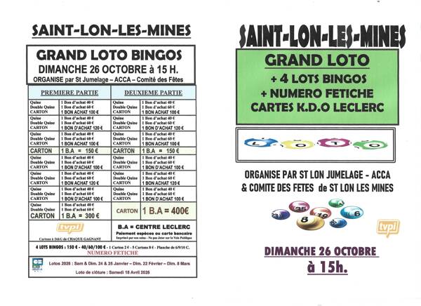 SUPER LOTO BINGOS AVEC FETICHE