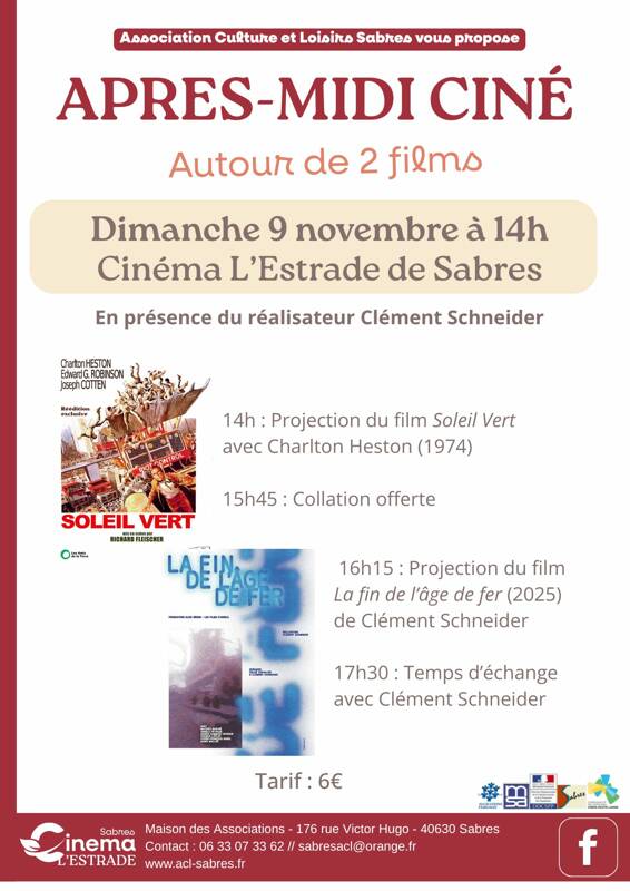 APRES-MIDI CINÉ inédit autour de 2 films