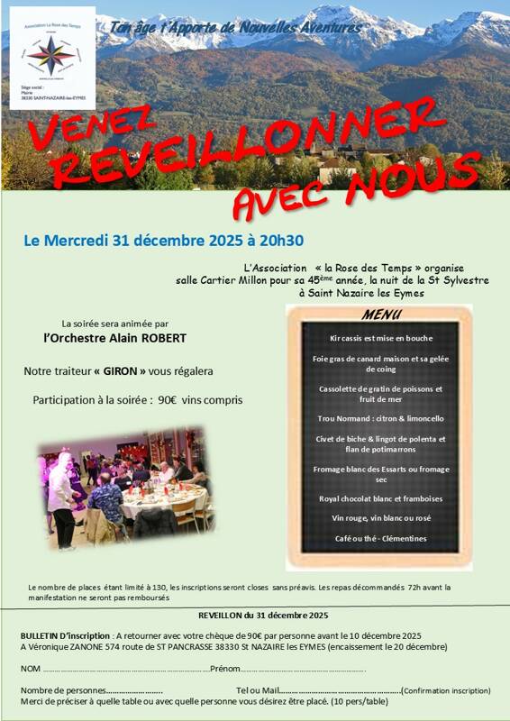 Venez Réveillonner avec nous