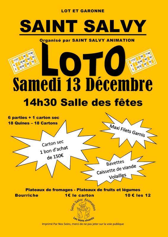 LOTO d'hiver SAINT SALVY ANIMATION